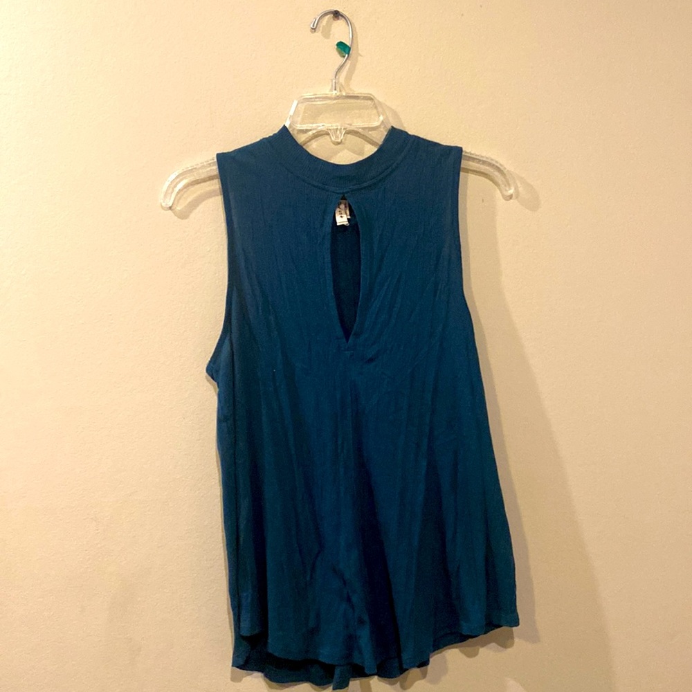 Free People Long Flowy Bohemian Style Turquoise Color Tank Small NWT